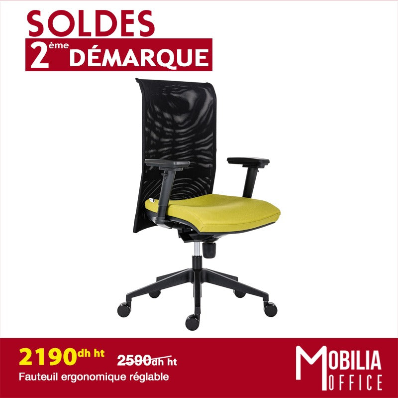 FAUTEUIL DE BUREAU EN MESH Noir, Vert