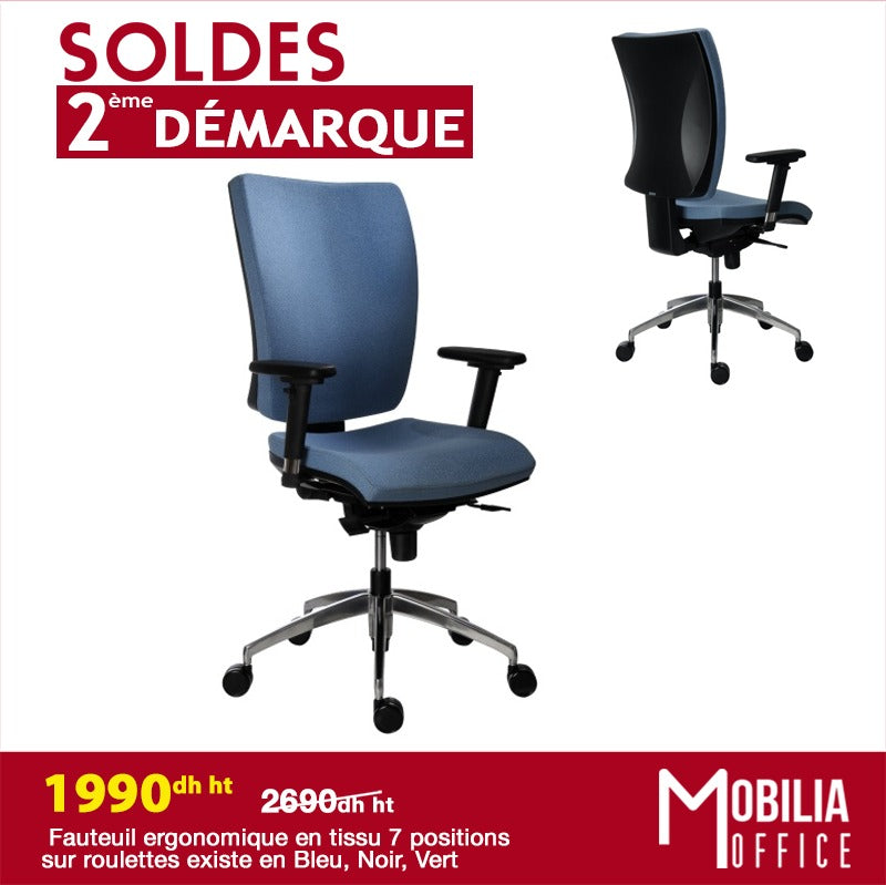 FAUTEUIL DE BUREAU EN TISSU EN Bleu, Noir, Vert